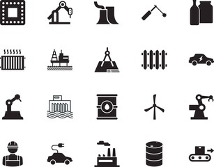 factory vector icon set such as: drink, beverage, beer, electronic, computer, offshore, health, service, shape, reactor, board, constructor, steel, house, project, worker, simple, fresh, measure