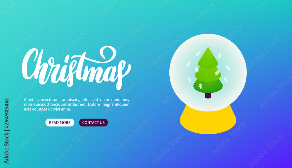 Sticker christmas lettering banner concept