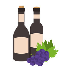 design of bunch of grapes and wine bottle design