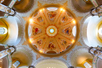 Interiors of Frauenkirche (Church of Our Lady), Dresden, Germany