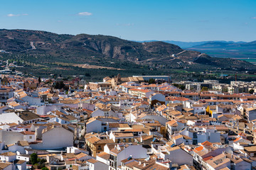 View of the city of Antequera in Malaga, Andalusia, Spain