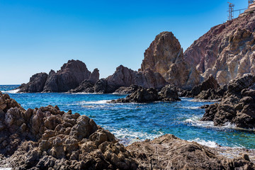 Rocky Coast of Cabo de Gata Nijar Park, Almeria, Spain