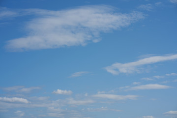 Light cirrus clouds on a blue day sky. Blue sky and clouds