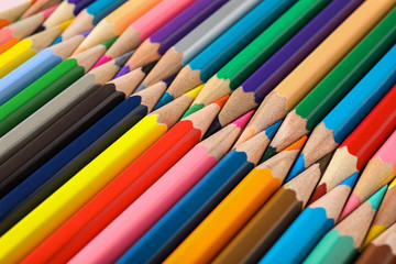 Fototapeta premium Different color pencils as background, closeup view