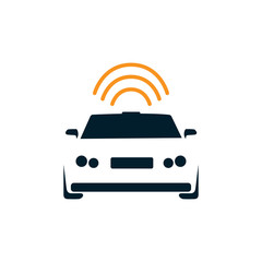 Autonomous self driving car vector image design illustration