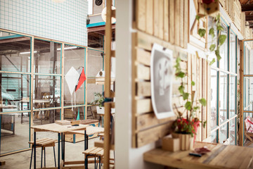 Interior of workshop with furniture