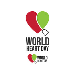 World Heart Day icon design. Stethoscope in heart shape