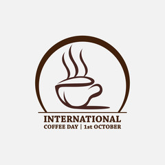 International Coffee Day vector stock illustration
