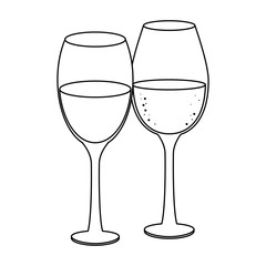 wineglasses icon image, flat design