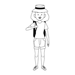 cartoon woman standing design