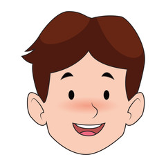 cartoon happy man icon, flat design
