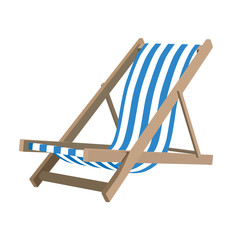 Deckchair realistic vector illustration isolated