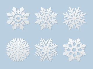 set of vector paper snowflakes