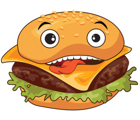 Burger mit Gesicht