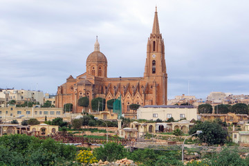 Parish Church in Ghajnsielem, Mgarr, Goza island, Malta