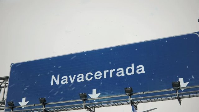 Airplane Landing Navacerrada in Christmas