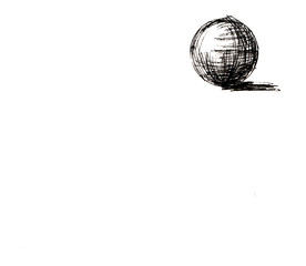 Hand drawn shaded spheres a layout of the postcard