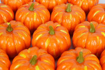 The orange pumpkins on white background