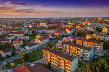 Fototapeta na wymiar Bjelovar from the air (Bjelovar Bilogora County, Croatia)