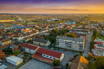 Obraz premium Bjelovar from the air (Bjelovar Bilogora County, Croatia)
