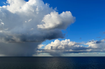 Naklejka na ściany i meble rain clouds over the baltic sea