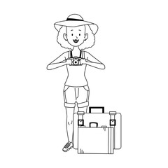 cartoon woman standing design