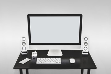 Fototapeta premium computer station with blank screen