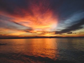 sunset over the sea