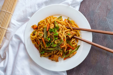 Japanese Chicken Yakisoba Noodles