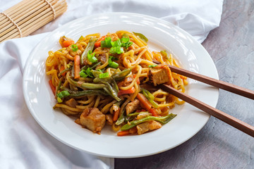 Japanese Chicken Yakisoba Noodles