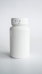 A blank container box for medication, supplements or gum. Dietary vitamin supplements.