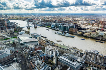 Panorama of London and River Thames in London, UK.