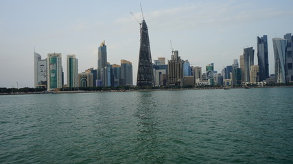  cityscape, sky, blue, skyscraper, usa, building, business, panoramic, skyscrapers, view, sea, Doha