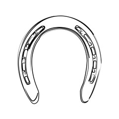 horse shoe contour vector illustration