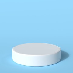 Product stand. Round pedestal. Empty Platform. 3d render isolated