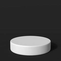 Product stand. Round pedestal. Empty Platform. 3d render isolated