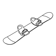 snowboard contour vector illustration isolated