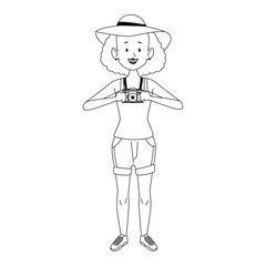 cartoon woman standing design