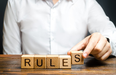 The man makes the rules. Setting clear rule and restrictions. Leadership and discipline....
