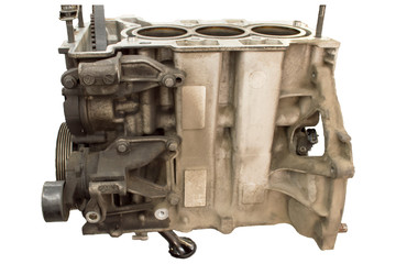 Isolated сrankcase block of three-cylinder internal combustion engine