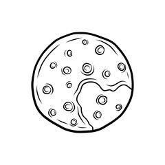 Hand drawn Pluto isolated on a white