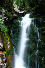 Water fall inside a ravine in the Huancayo mountain range, a place full of nature and tranquility