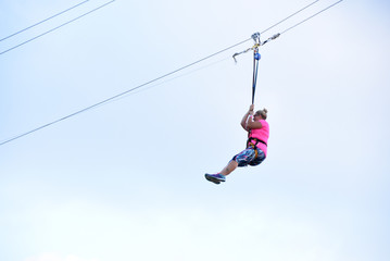sliding jumping woman omega in the air