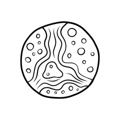 Hand drawn Mars isolated on a white. Vector illustration.