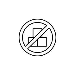 No candy, sugar icon. Element of Health life icon. Thin line icon