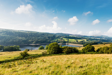 Obraz premium Countryside in England, Peak District National park in sunny autumn day.
