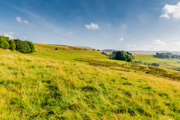 Countryside in England, Peak District National park in sunny autumn day.