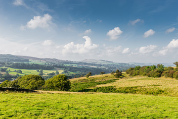 Fototapeta na wymiar Countryside in England, Peak District National park in sunny autumn day.