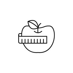Apple, diet icon. Element of Health life icon. Thin line icon