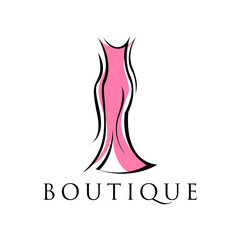 Abstract dress boutique logo vector design